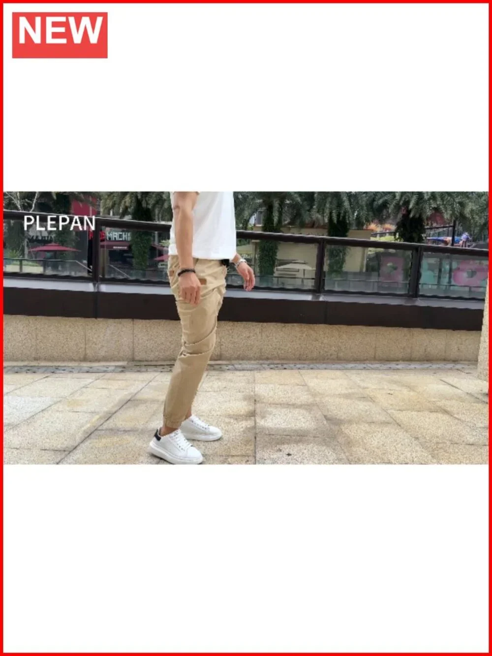 Cotton Elastane Cargo Joggers - Drawstring Twill Pants for Hiking Sports